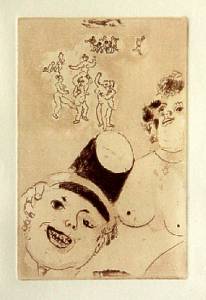 [Grossbild Chagall Original-Radierung in Rtel La Luxure - Die Wollust #R13r]