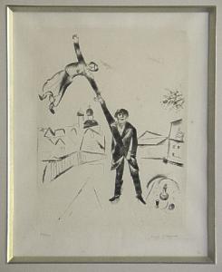 [Grossbild Chagall Original-Radierung Der Spaziergang - La Promenade #R17]