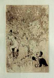 [Grossbild Chagall Original-Radierung in Rtel LEnvie - Die Gier #R9r]