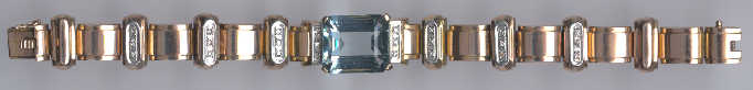 [Grossbild Aquamarin Diamant Gold Armband #12]