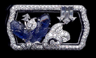 [Grossbild Raimund Jard Platin Brillant Saphir Onyx Brosche #24]