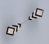 [Grossbild Gold Onyx Brillant Brosche #4]